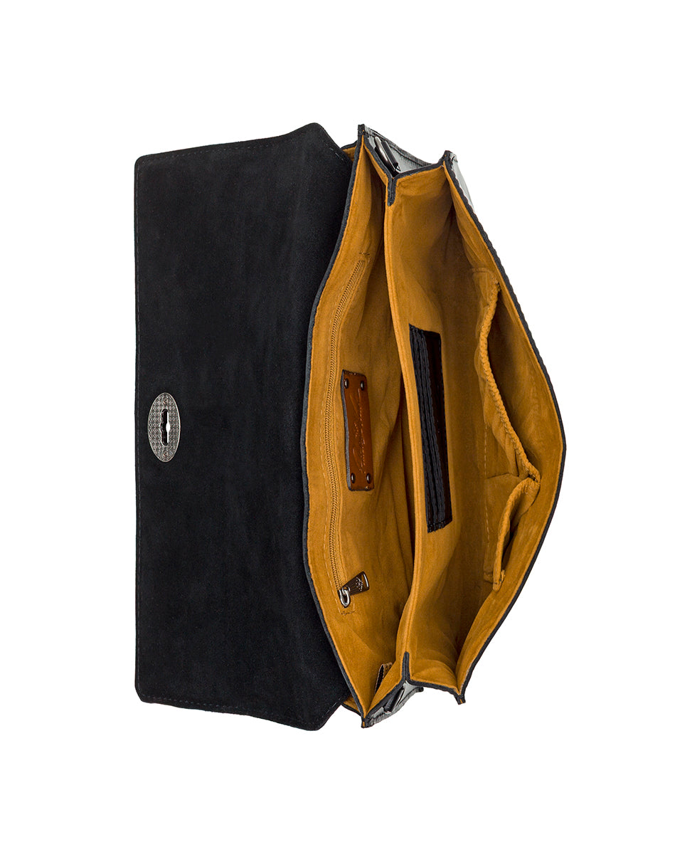 Female - Belvi Top Handle Crossbody - Vintage Distressed Leather - black - by Patricia Nash - View 5 of 12