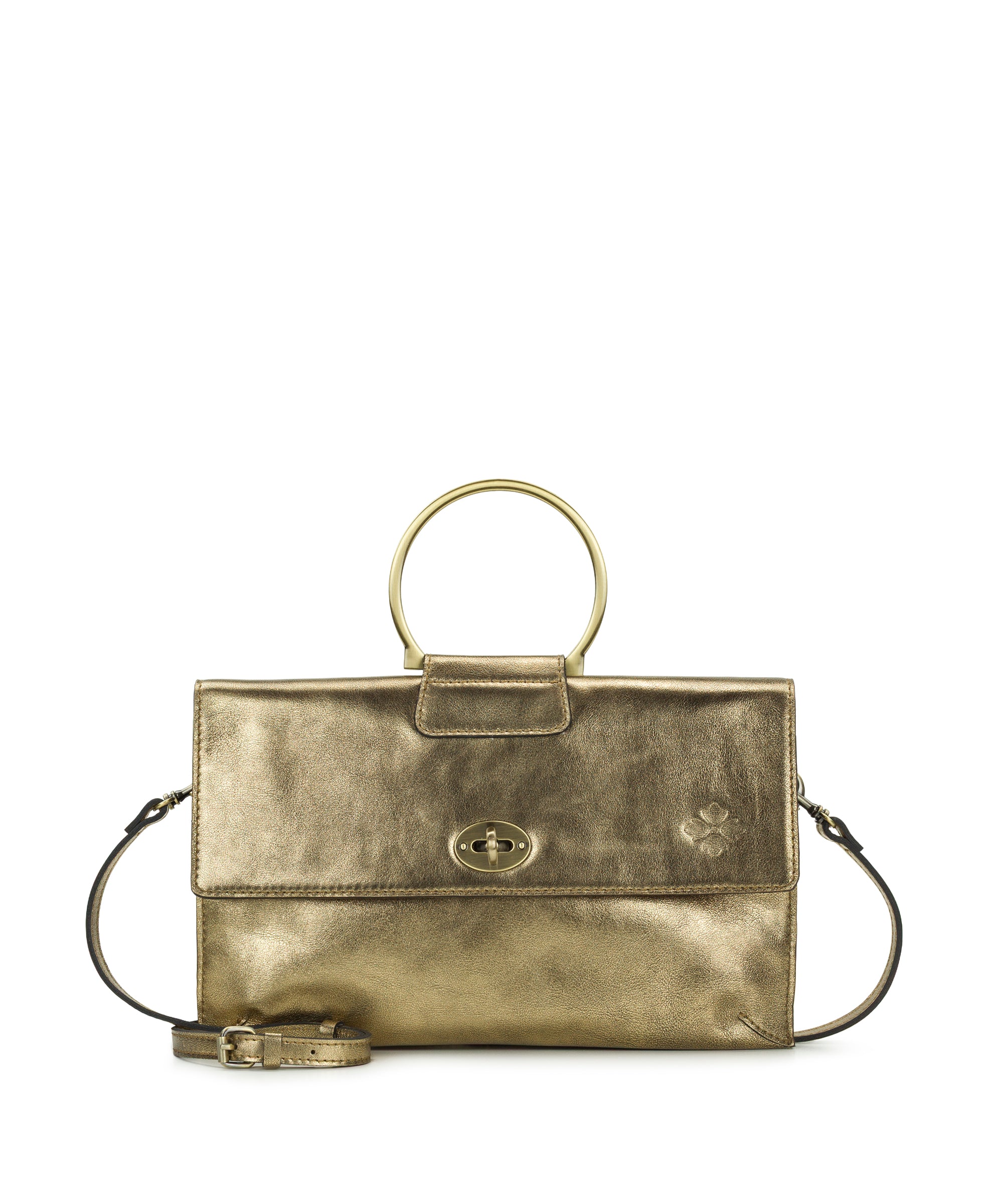 Female - Belvi Top Handle Crossbody - Vintage Distressed Metallic - antique gold - by Patricia Nash - View 1 of 4
