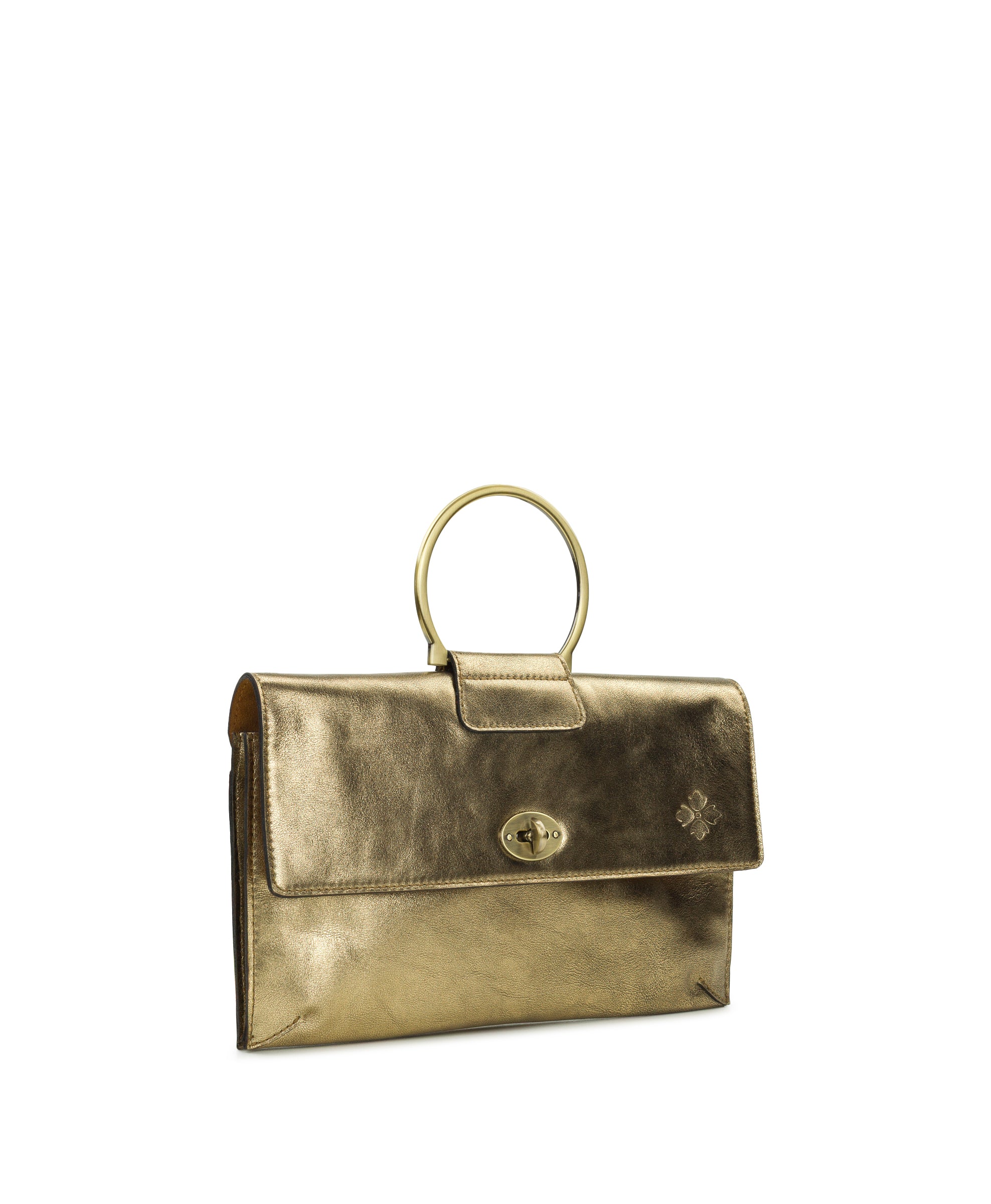 Female - Belvi Top Handle Crossbody - Vintage Distressed Metallic - antique gold - by Patricia Nash - View 3 of 4