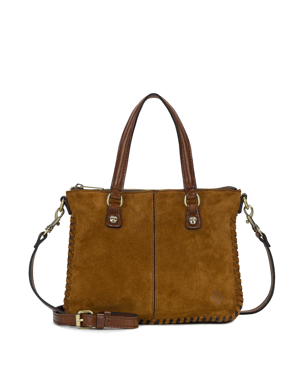 Female - Brenna Satchel Crossbody - Suede - cognac - by Patricia Nash - View 1 of 4
