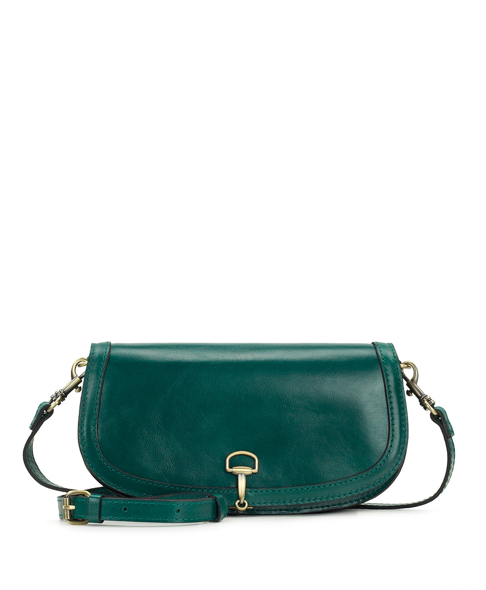 Female - Martell Crossbody Clutch - Vintage Distressed Leather - spruce - by Patricia Nash - View 1 of 6