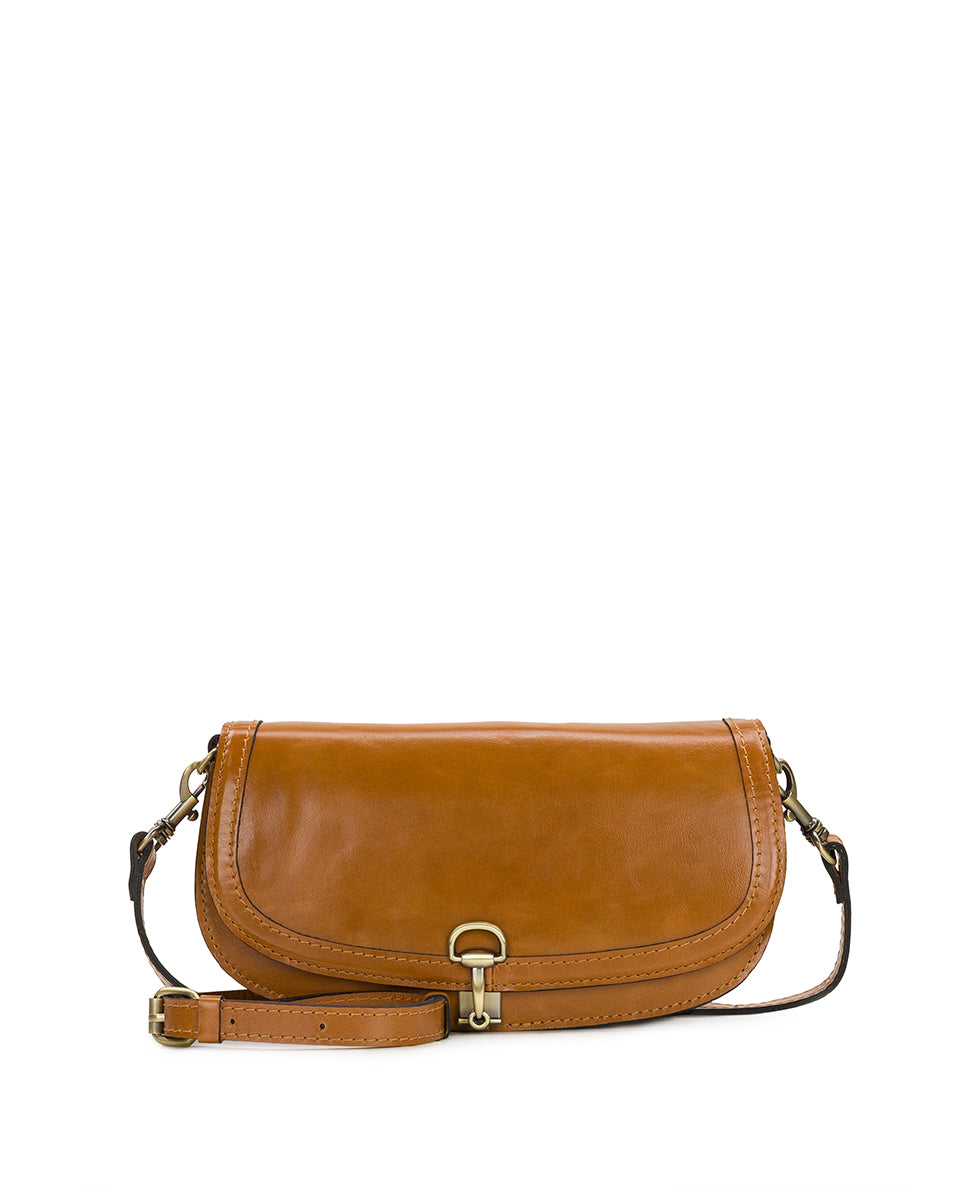 Female - Martell Crossbody Clutch - Vintage Glazed Leather - light tan - by Patricia Nash - View 1 of 10