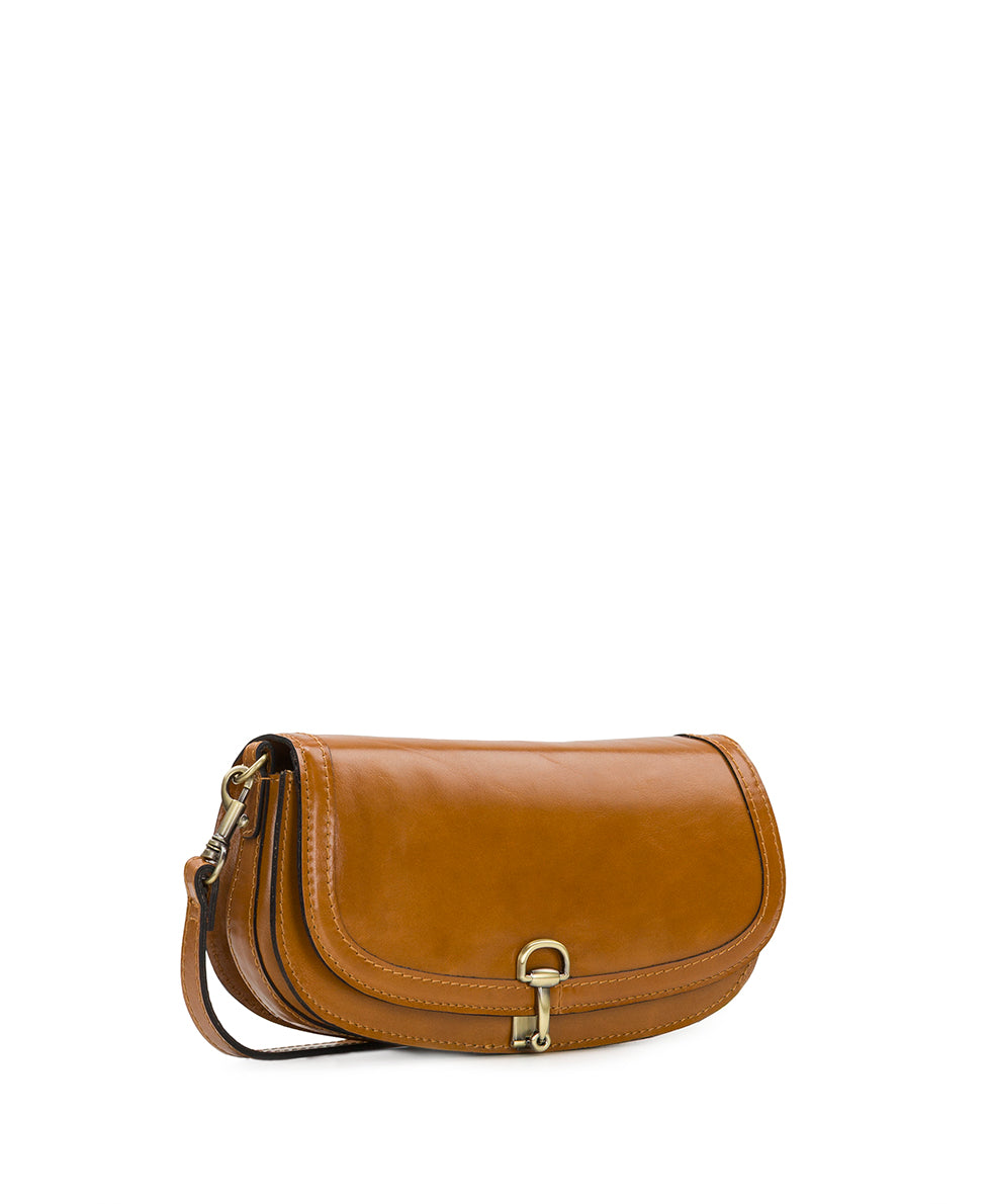 Female - Martell Crossbody Clutch - Vintage Glazed Leather - light tan - by Patricia Nash - View 3 of 10
