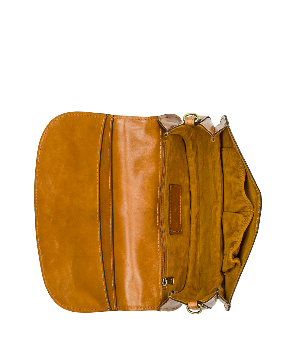 Female - Martell Crossbody Clutch - Vintage Glazed Leather - light tan - by Patricia Nash - View 4 of 10