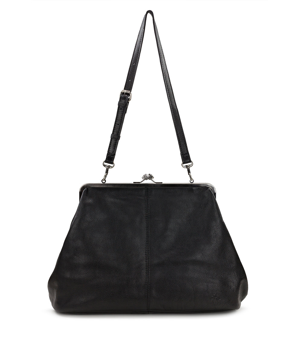 Female - Serafina Frame Crossbody | Rugged Natural Grain | Black - black - by Patricia Nash - View 1 of 4