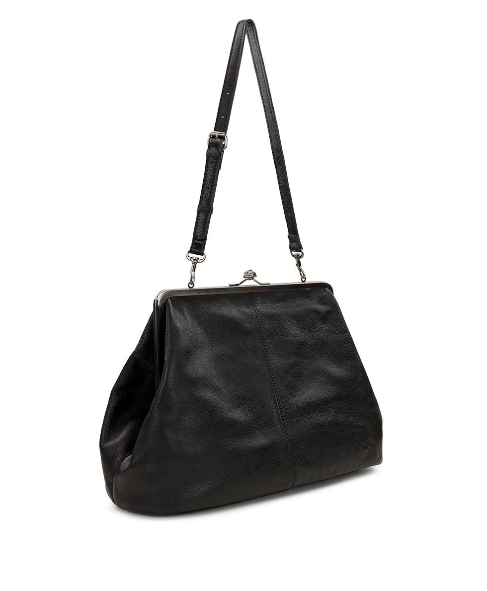 Female - Serafina Frame Crossbody | Rugged Natural Grain | Black - black - by Patricia Nash - View 3 of 4