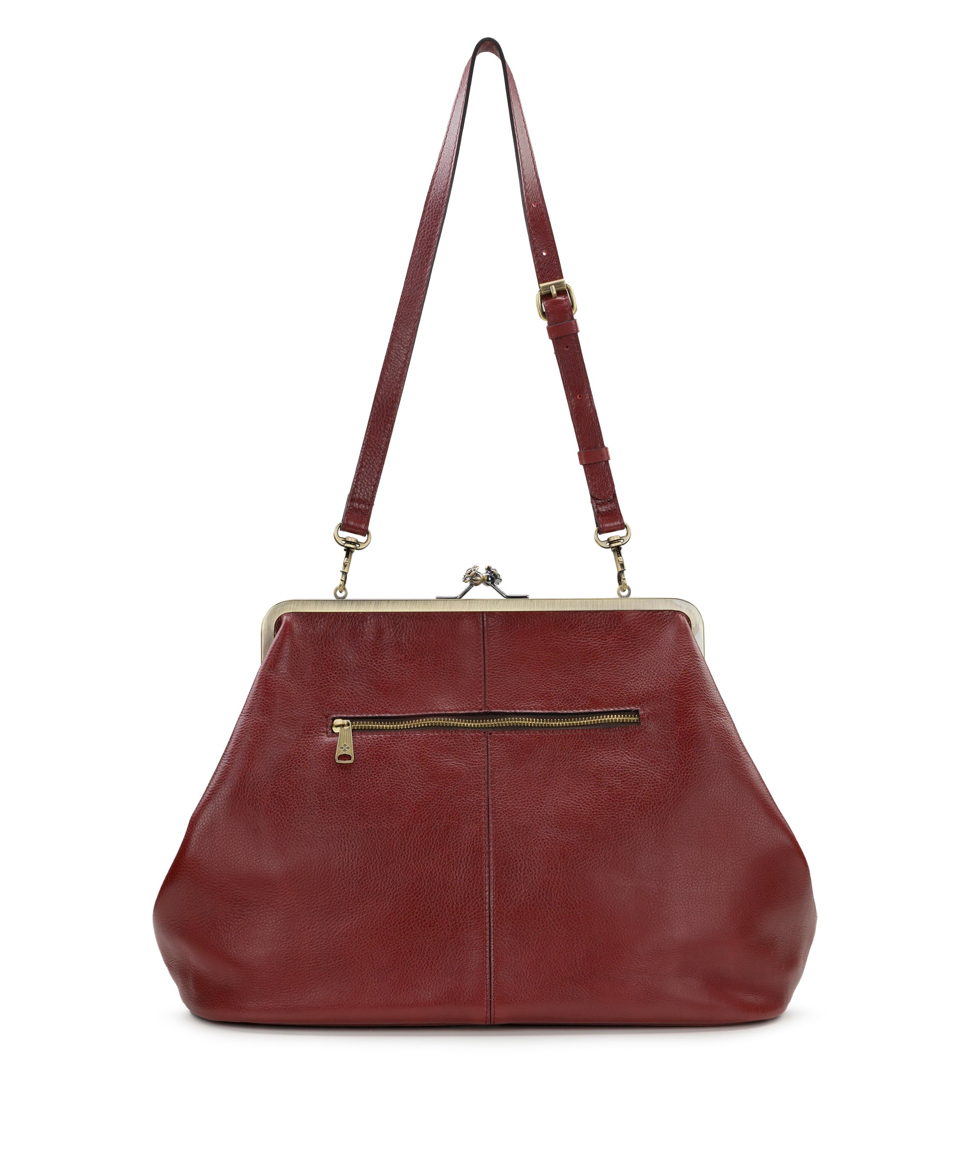 Female - Serafina Frame Bag - Rugged Natural Grain Leather - black - by Patricia Nash - View 14 of 19