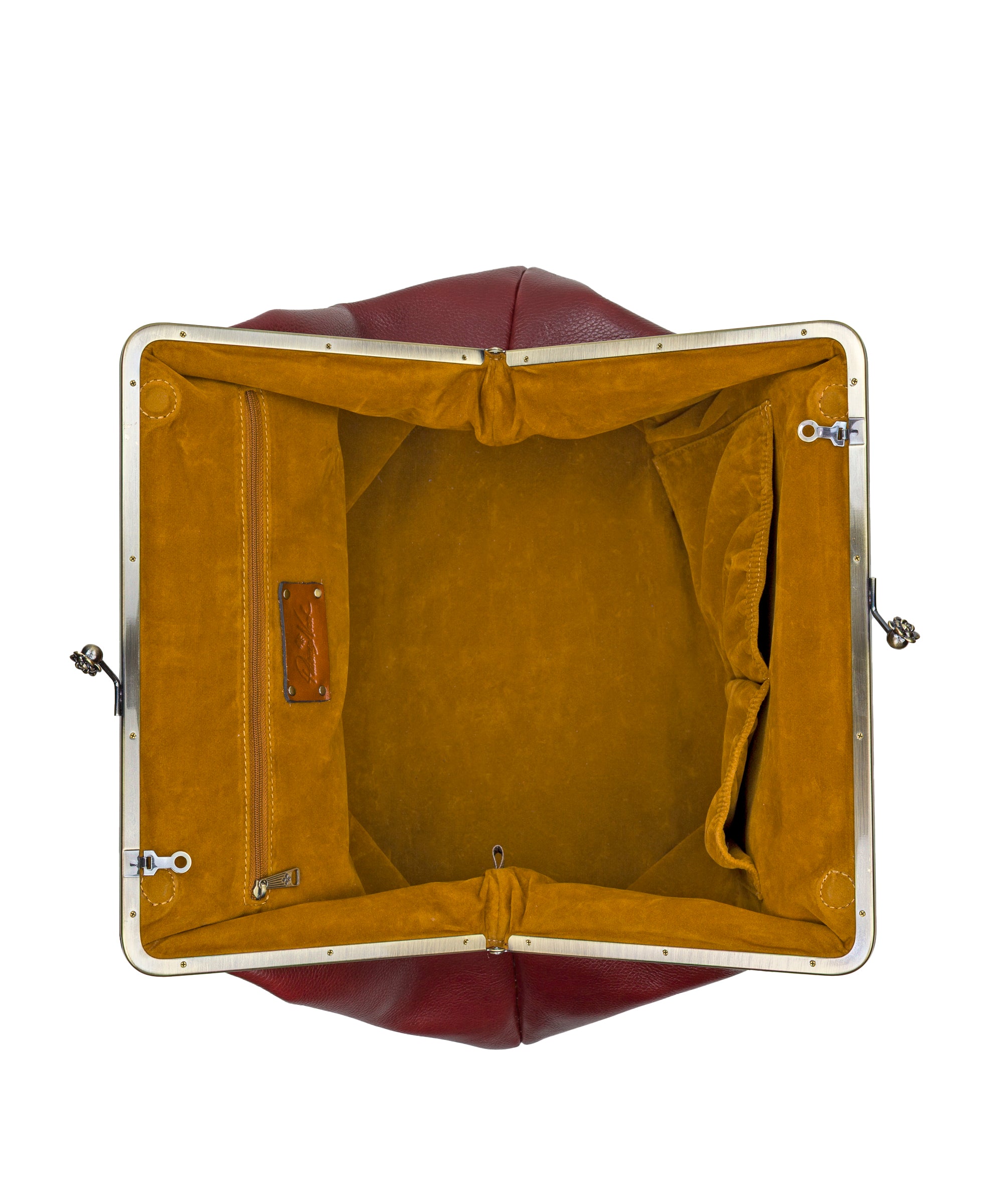 Female - Serafina Frame Bag - Rugged Natural Grain Leather - black - by Patricia Nash - View 16 of 19