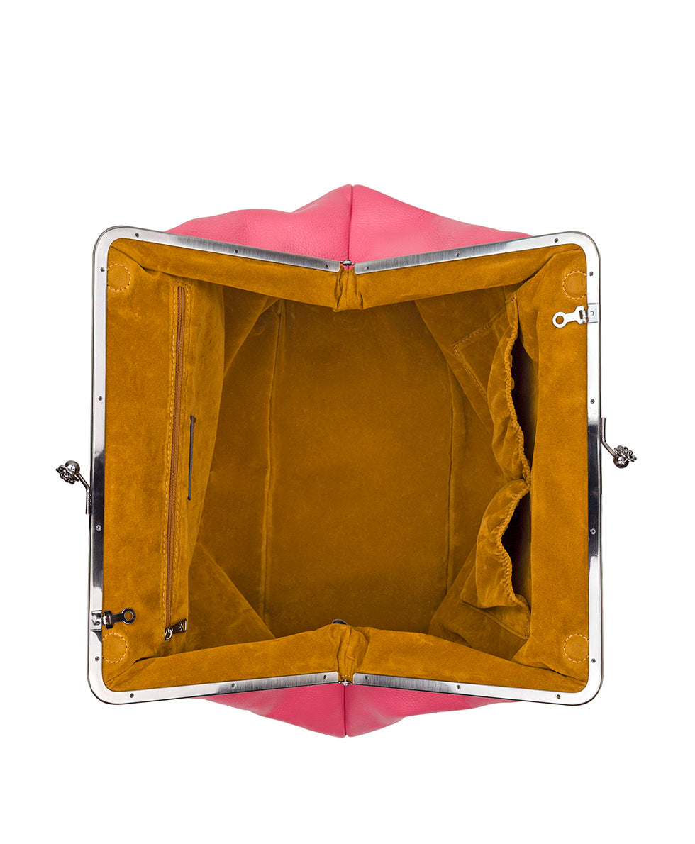 Female - Serafina Large Frame Bag - Rugged Natural Grain - denim blue - by Patricia Nash - View 24 of 28