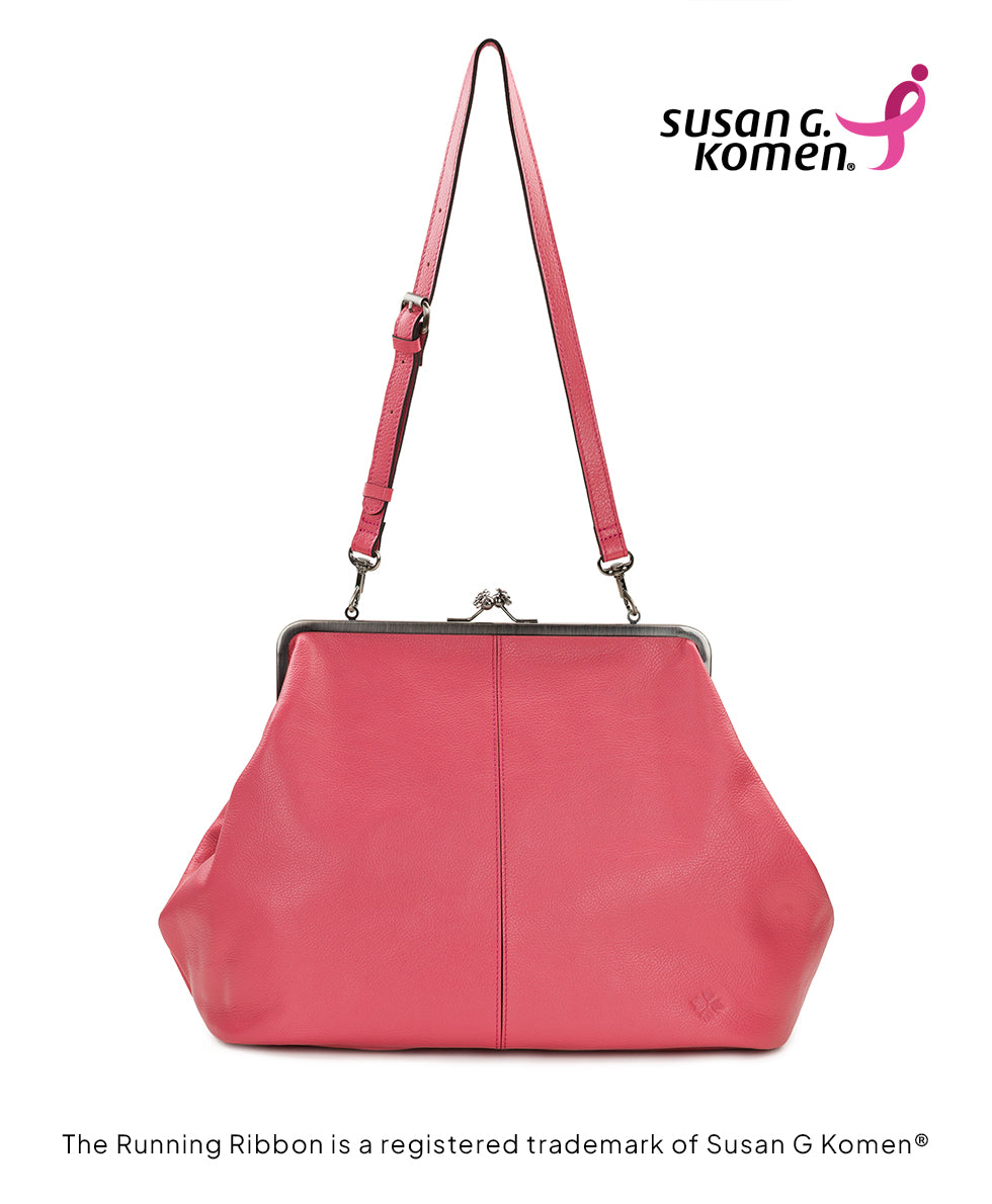 Female - Serafina Large Frame Bag - Rugged Natural Grain - petal pink - by Patricia Nash - View 1 of 6