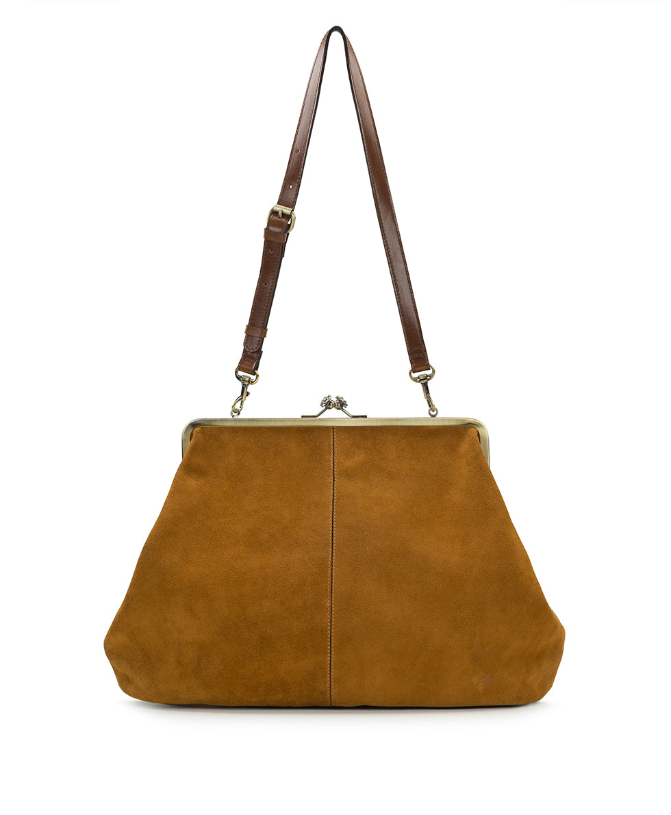 Female - Serafina Frame Bag - Suede - cognac - by Patricia Nash - View 1 of 4