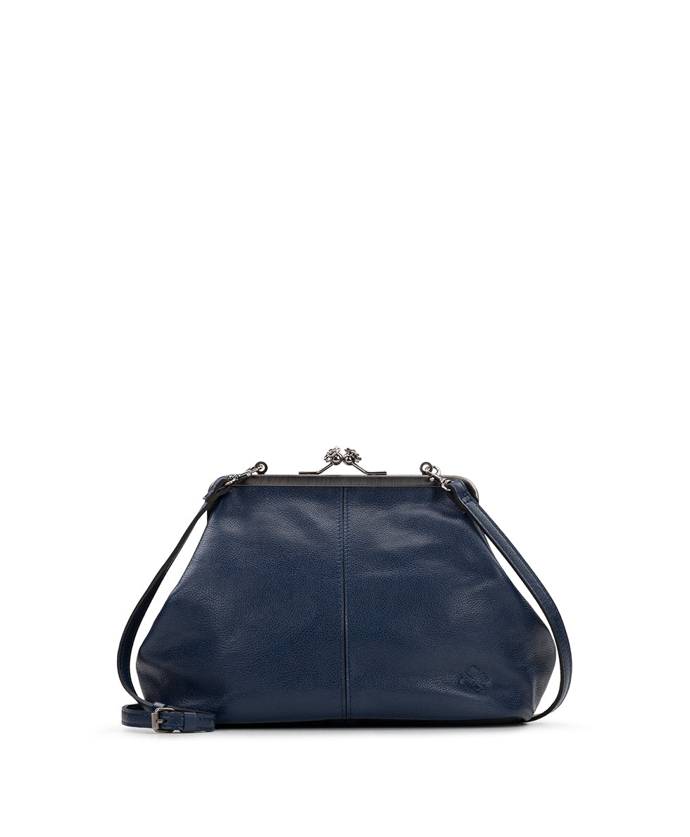 Female - Sofia Frame Bag - Rugged Natural Grain Leather - black - by Patricia Nash - View 11 of 25