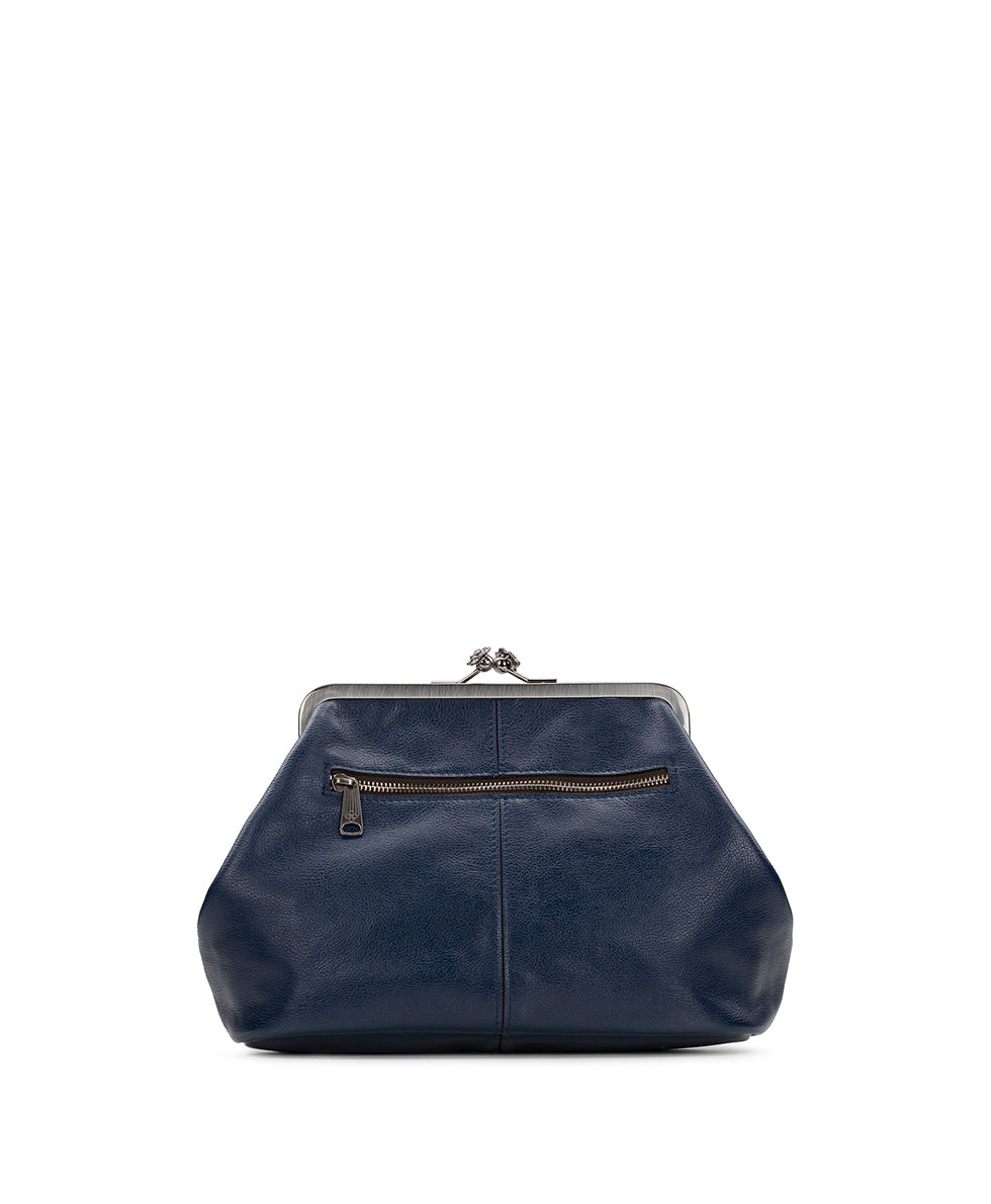 Female - Sofia Frame Bag - Rugged Natural Grain Leather - black - by Patricia Nash - View 12 of 25