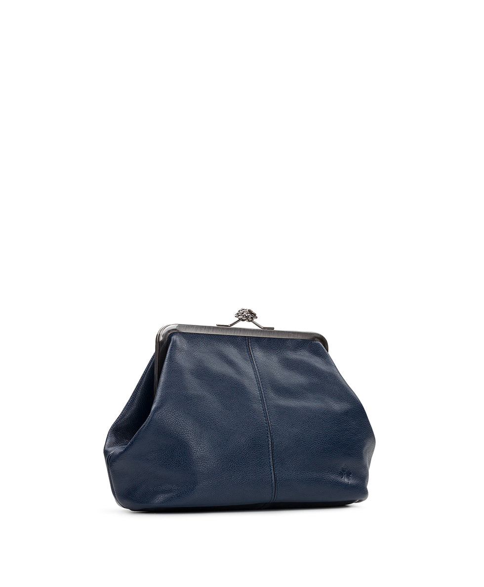 Female - Sofia Frame Bag - Rugged Natural Grain Leather - black - by Patricia Nash - View 13 of 25