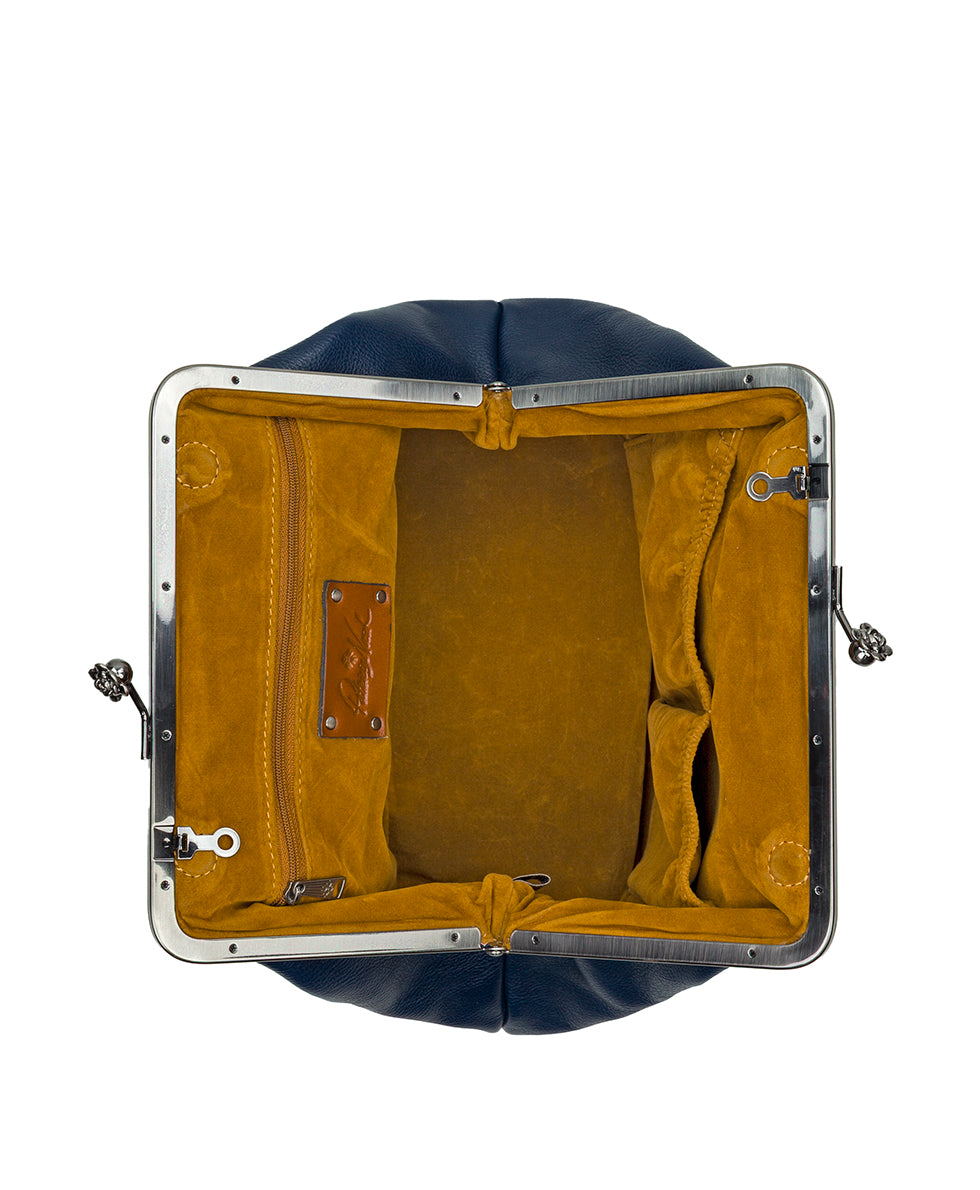 Female - Sofia Frame Bag - Rugged Natural Grain Leather - black - by Patricia Nash - View 15 of 25
