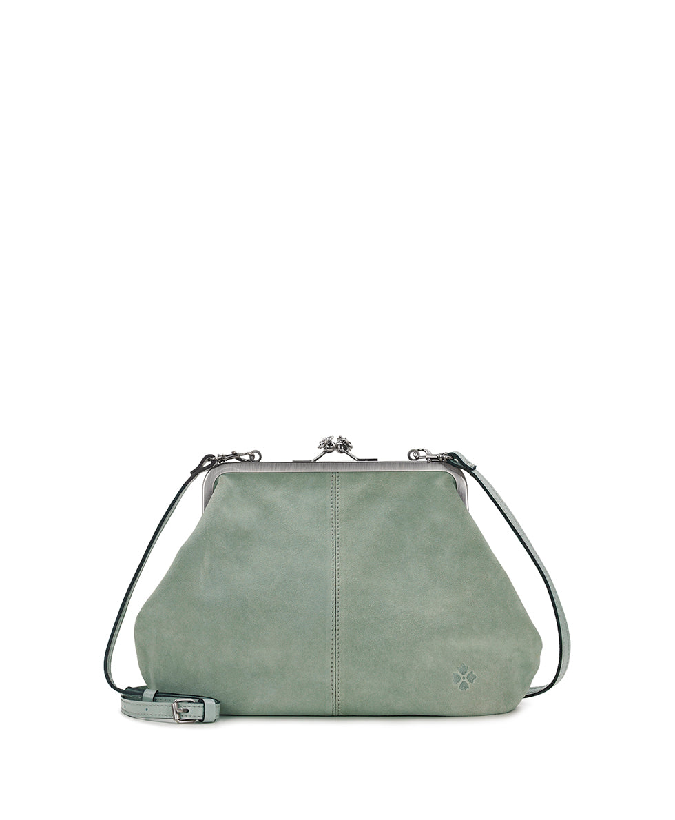 Female - Sofia Frame Crossbody | Suede Leather | Nordic Blue - nordic blue - by Patricia Nash - View 1 of 4