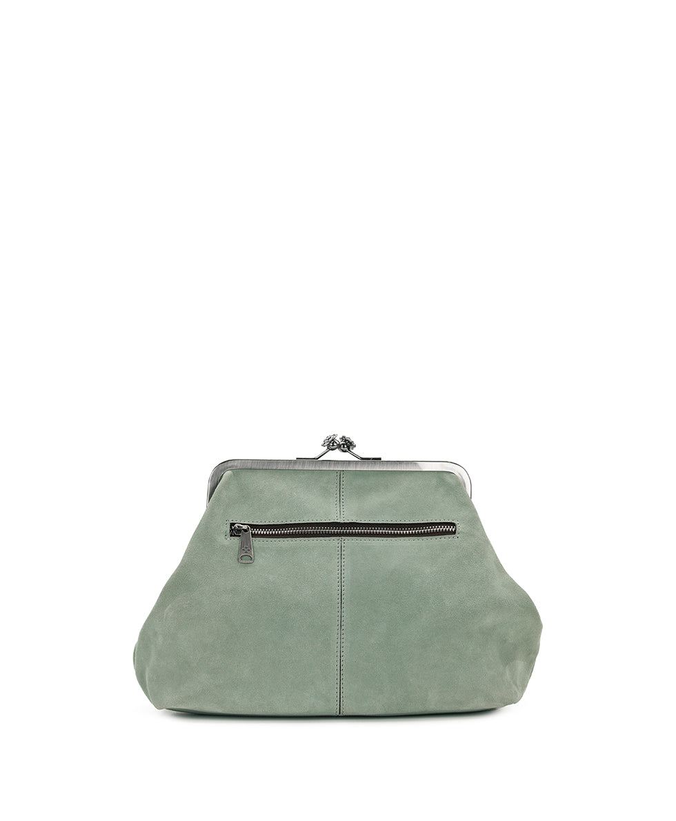 Female - Sofia Frame Crossbody | Suede Leather | Nordic Blue - nordic blue - by Patricia Nash - View 2 of 4