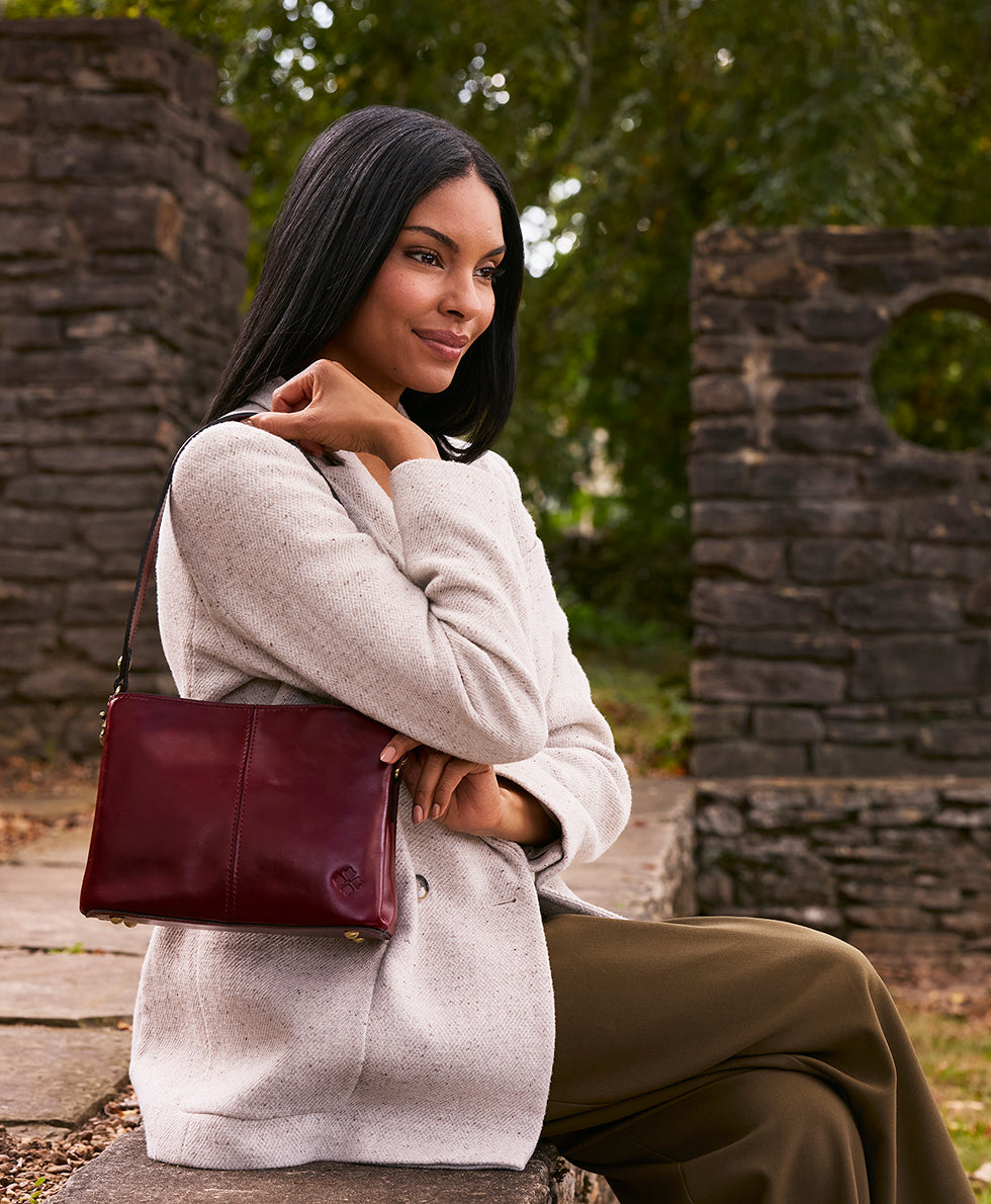 Female - Lenna Satchel Crossbody - Vintage Distressed - black - by Patricia Nash - View 12 of 24