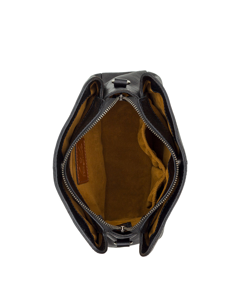 Female - Lenna Satchel Crossbody | Rugged Natural Grain | Black - black - by Patricia Nash - View 4 of 4