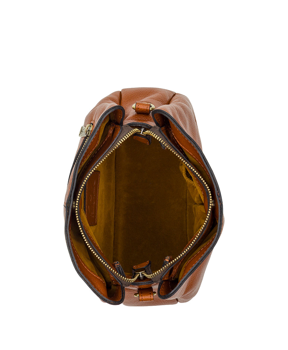 Female - Lenna Satchel Crossbody | Rugged Natural Grain | Cognac - cognac - by Patricia Nash - View 4 of 4