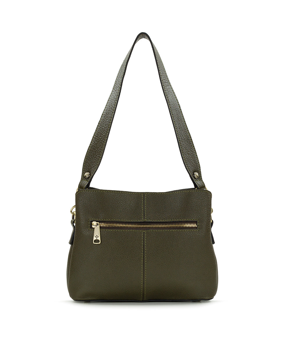 Female - Lenna Satchel Crossbody | Rugged Natural Grain | Olive - olive - by Patricia Nash - View 2 of 4