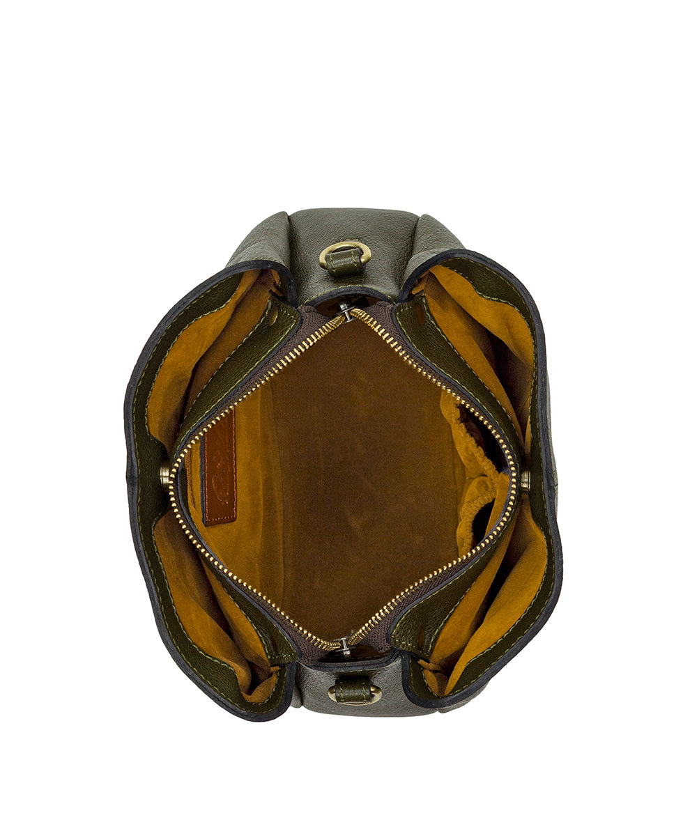 Female - Lenna Satchel Crossbody | Rugged Natural Grain | Olive - olive - by Patricia Nash - View 4 of 4