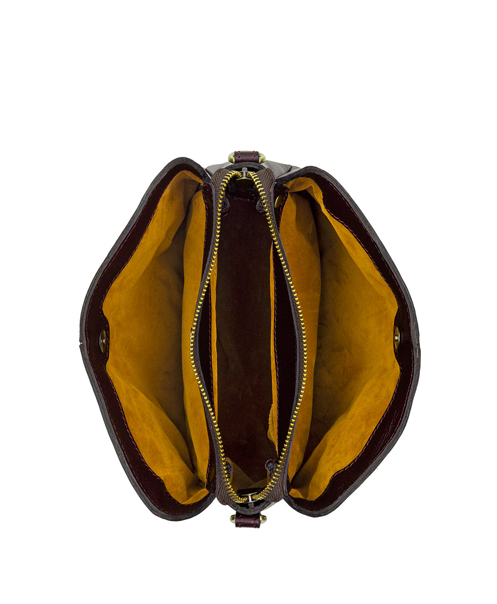 Female - Lenna Satchel Crossbody | Rugged Natural Grain | Plum - plum - by Patricia Nash - View 4 of 4