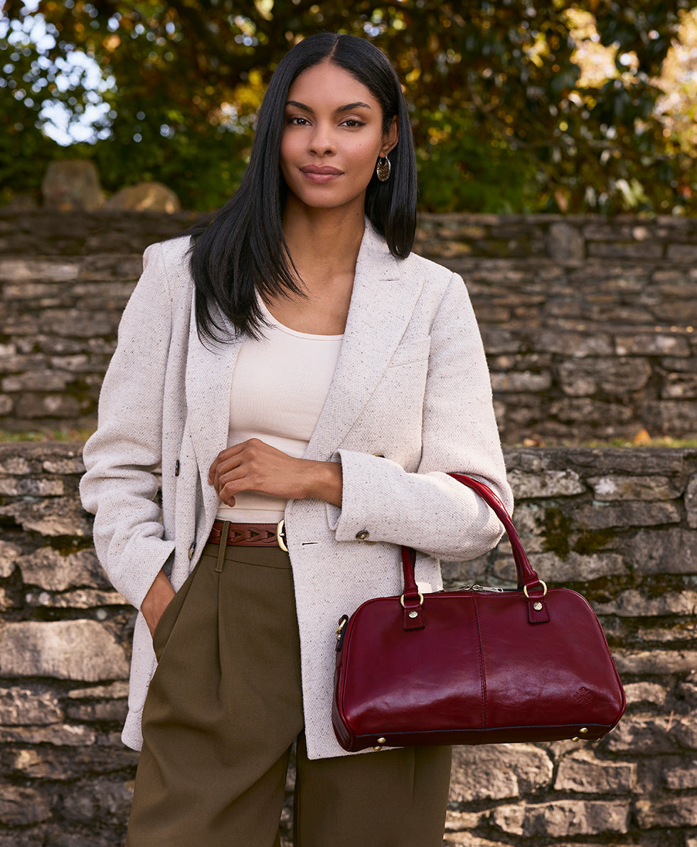 Female - Pomezia Satchel Crossbody - Vintage Distressed Leather - black - by Patricia Nash - View 16 of 20
