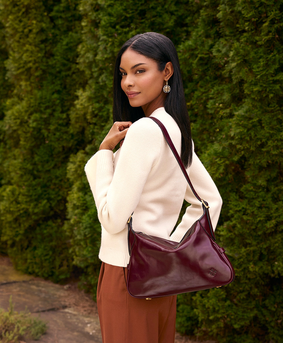 Female - Marilena Adjustable Shoulder Bag - Vintage Distressed - black - by Patricia Nash - View 13 of 19