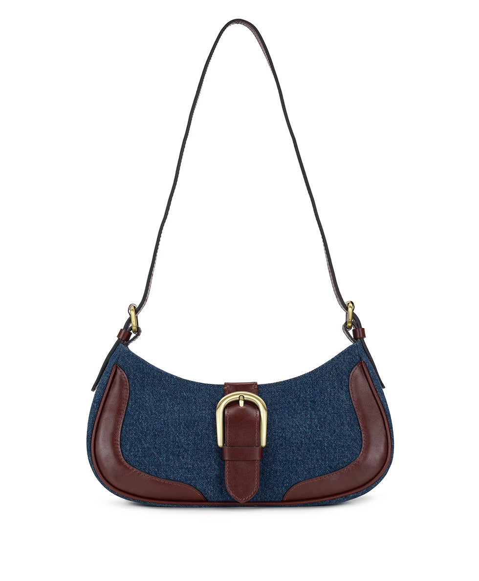 Female - Valdieri Adjustable Baguette - Denim Stonewashed - dark denim - by Patricia Nash - View 1 of 9