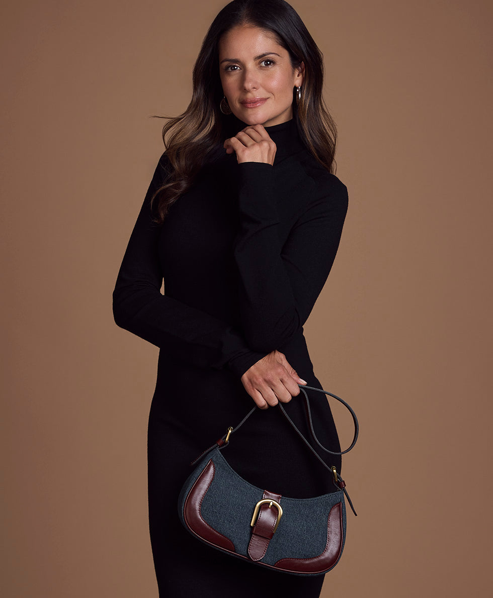 Female - Valdieri Adjustable Baguette - Denim Stonewashed - dark denim - by Patricia Nash - View 6 of 9