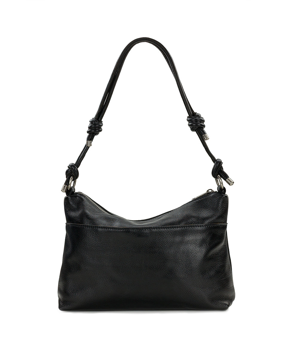 Female - Irma Shoulder Bag | Rugged Natural Grain Leather | Black - black - by Patricia Nash - View 2 of 4