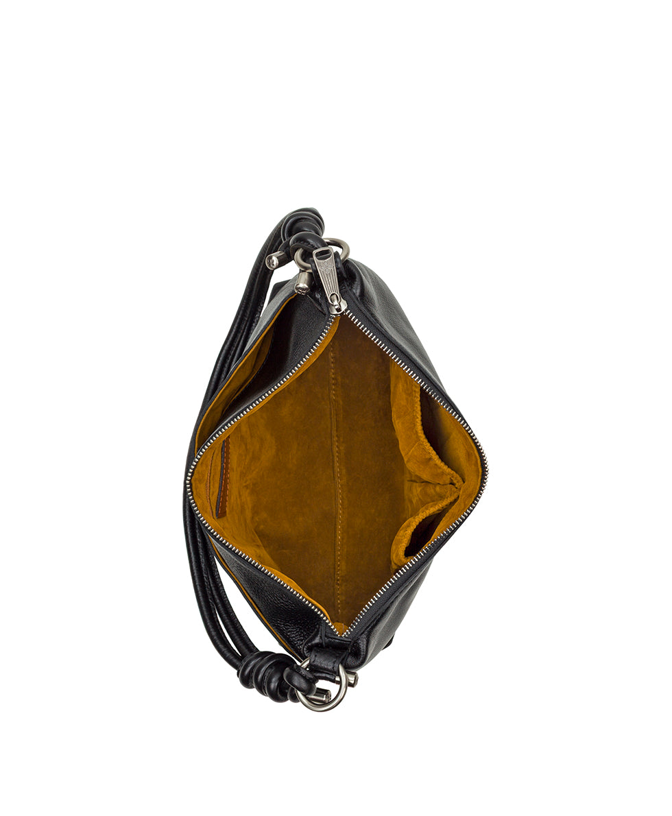 Female - Irma Shoulder Bag | Rugged Natural Grain Leather | Black - black - by Patricia Nash - View 4 of 4