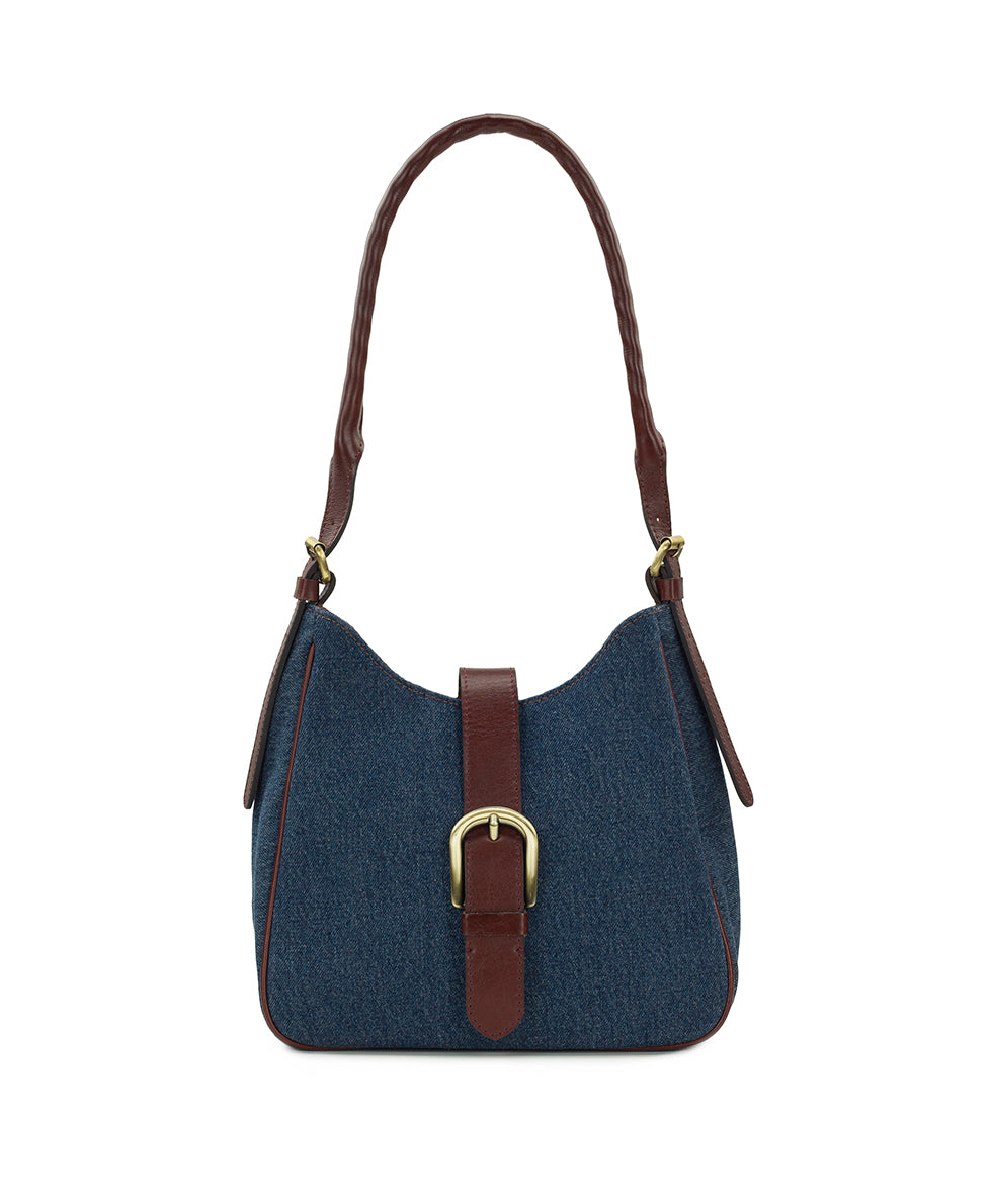 Female - Verretto Adjustable Shoulder Bag - Denim Stonewashed - dark denim - by Patricia Nash - View 1 of 6