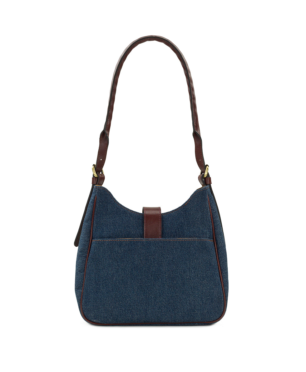 Female - Verretto Adjustable Shoulder Bag - Denim Stonewashed - dark denim - by Patricia Nash - View 2 of 6