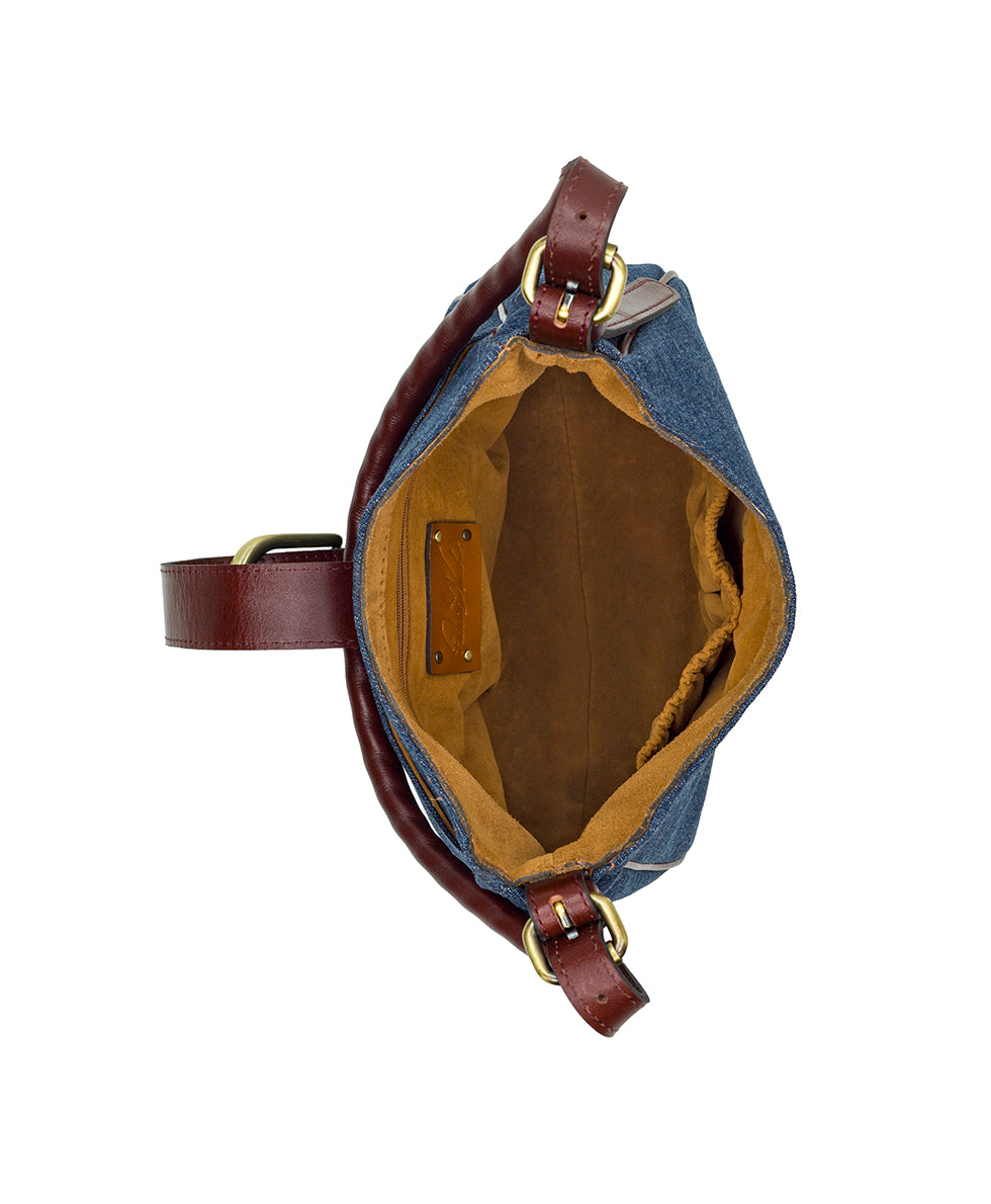 Female - Verretto Adjustable Shoulder Bag - Denim Stonewashed - dark denim - by Patricia Nash - View 5 of 6