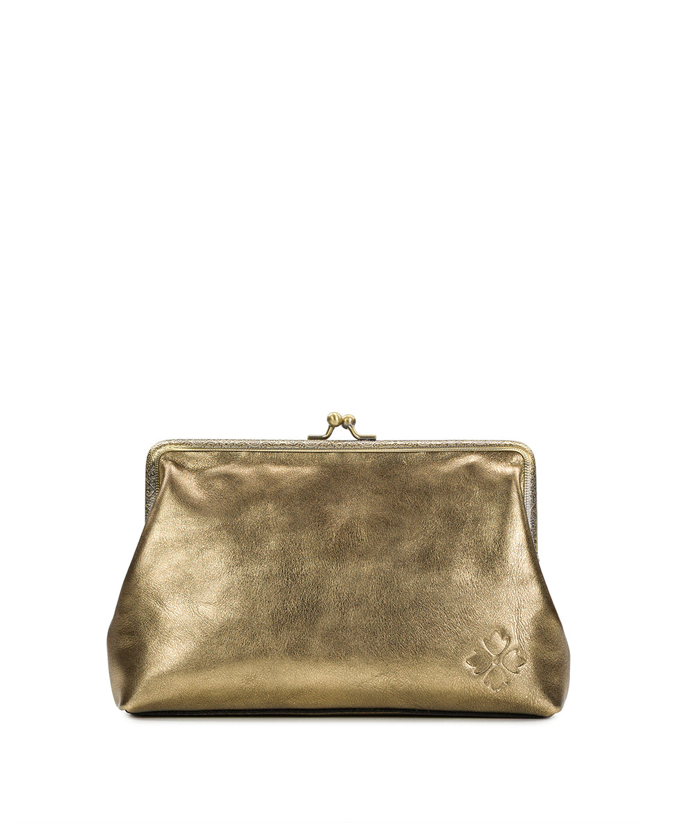 Female - Borriana Frame Crossbody - Vintage Distressed Metallic - antique gold - by Patricia Nash - View 2 of 4