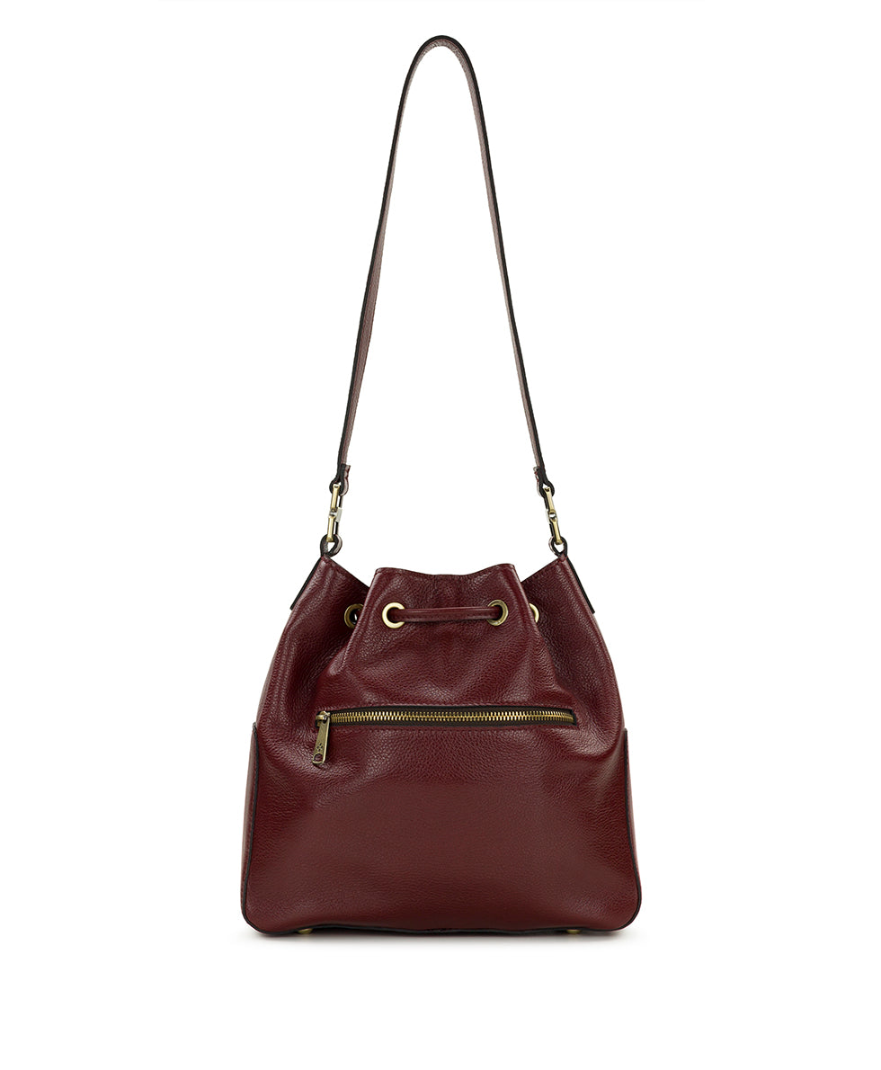 Female - Belamy Drawstring | Rugged Natural Grain | Oxblood - oxblood - by Patricia Nash - View 2 of 4
