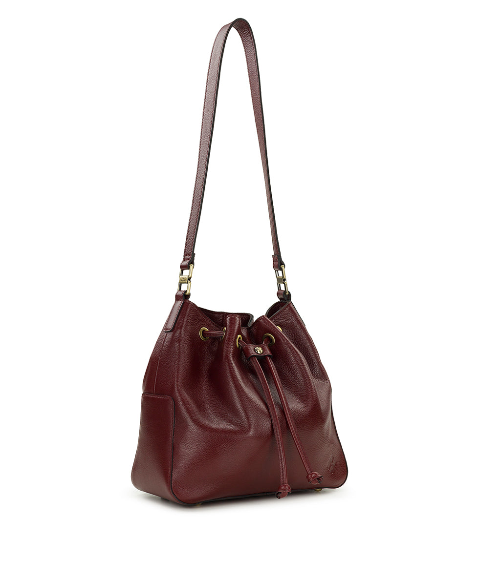 Female - Belamy Drawstring | Rugged Natural Grain | Oxblood - oxblood - by Patricia Nash - View 3 of 4