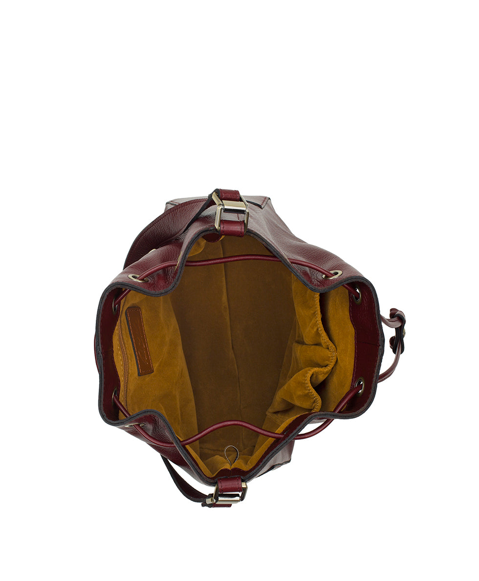 Female - Belamy Drawstring | Rugged Natural Grain | Oxblood - oxblood - by Patricia Nash - View 4 of 4