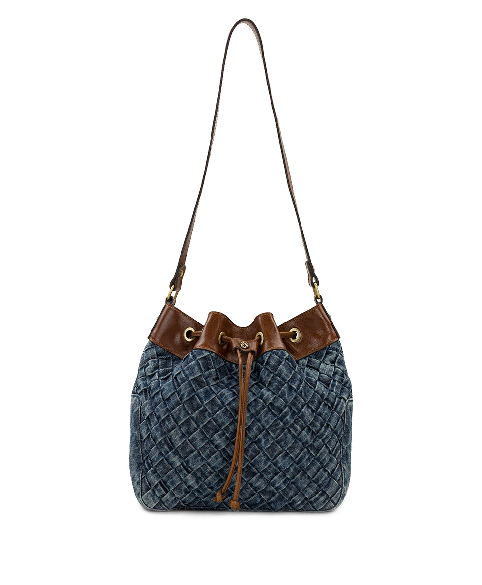 Female - Belamy Drawstring - Washed Woven Denim - denim - by Patricia Nash - View 1 of 5