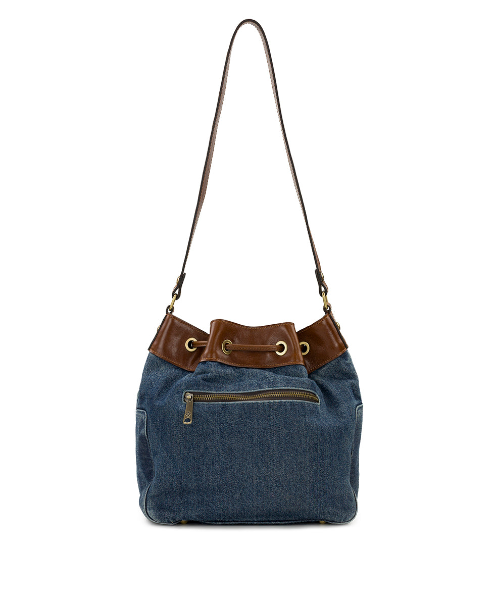 Female - Belamy Drawstring - Washed Woven Denim - denim - by Patricia Nash - View 2 of 5