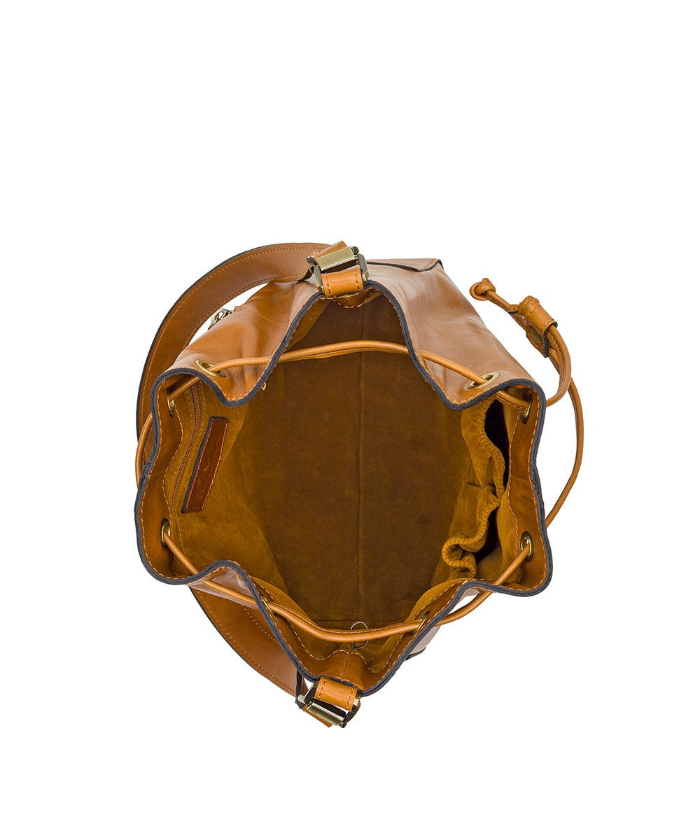 Female - Belamy Drawstring - Vintage Glazed Leather - light tan - by Patricia Nash - View 4 of 4