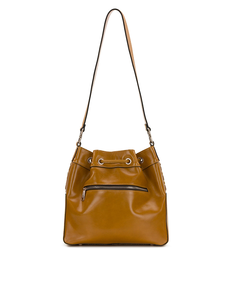 Female - Belamy Drawstring - Vintage Distressed Metallic Woven - light tan - by Patricia Nash - View 2 of 4