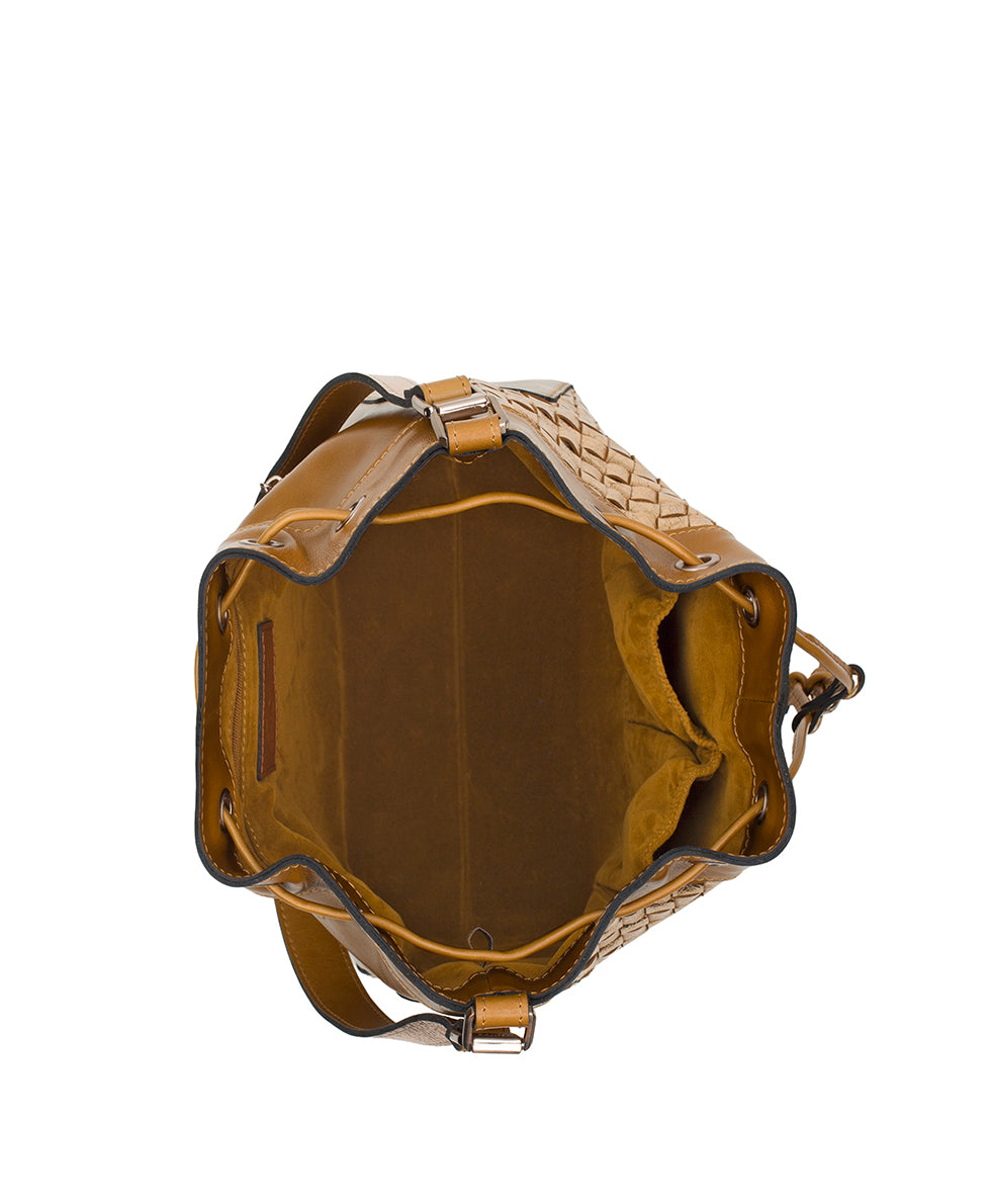Female - Belamy Drawstring - Vintage Distressed Metallic Woven - light tan - by Patricia Nash - View 4 of 4