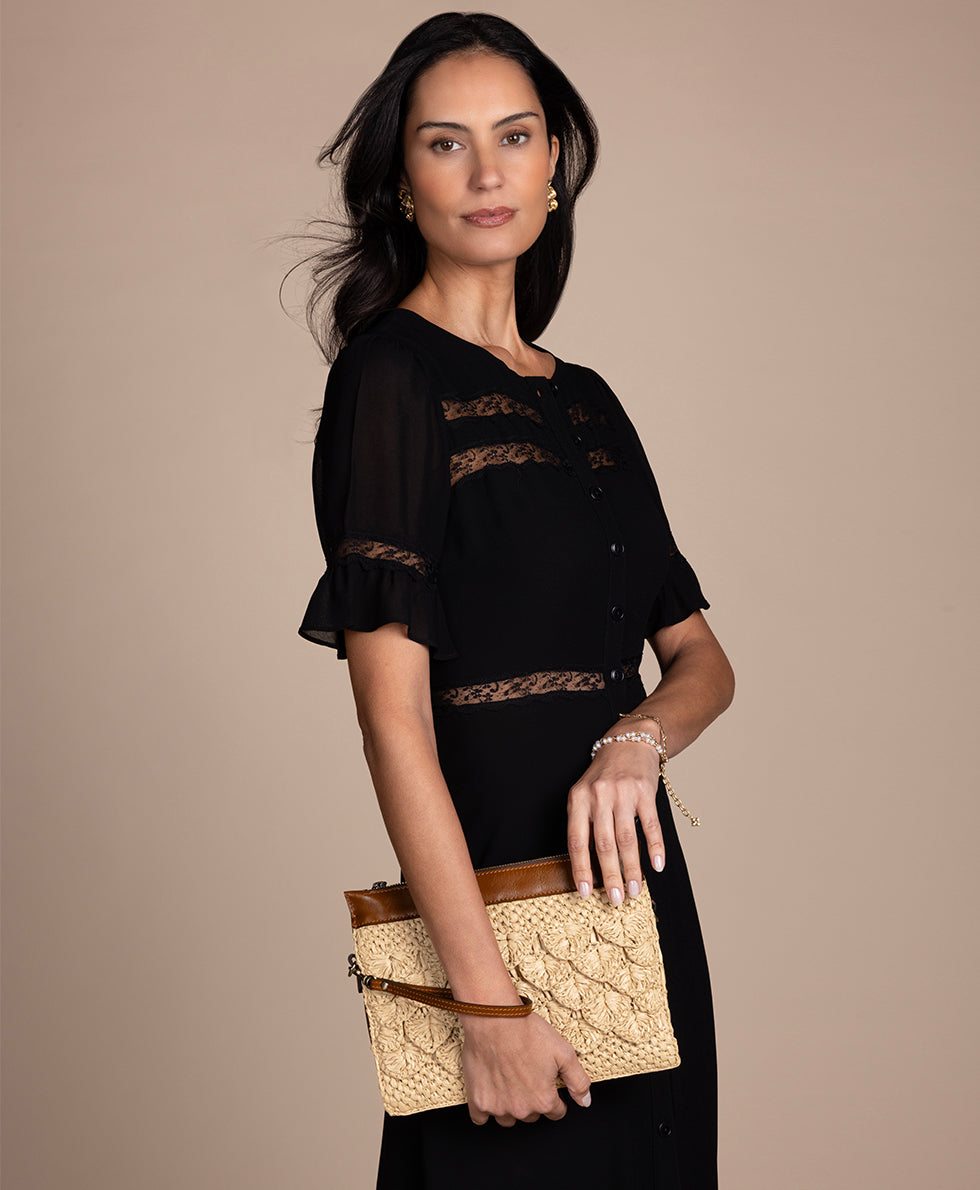 Female - Yvette Clutch Crossbody - Scalloped Raffia - natural - by Patricia Nash - View 7 of 7
