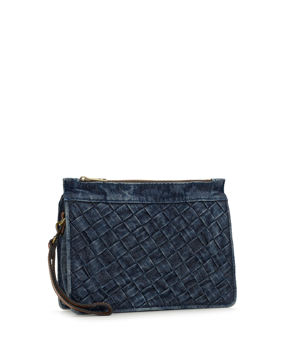 Female - Yvette Clutch Crossbody - Washed Woven Denim - denim - by Patricia Nash - View 3 of 4