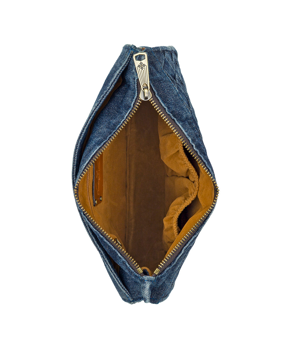 Yvette Clutch Crossbody - Washed Woven Denim – Patricia Nash