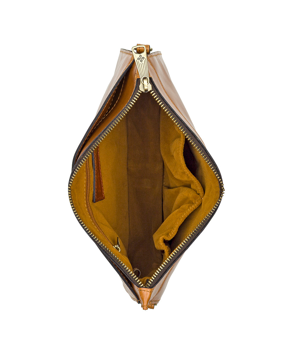Female - Yvette Clutch Crossbody - Vintage Glazed Leather - light tan - by Patricia Nash - View 11 of 13