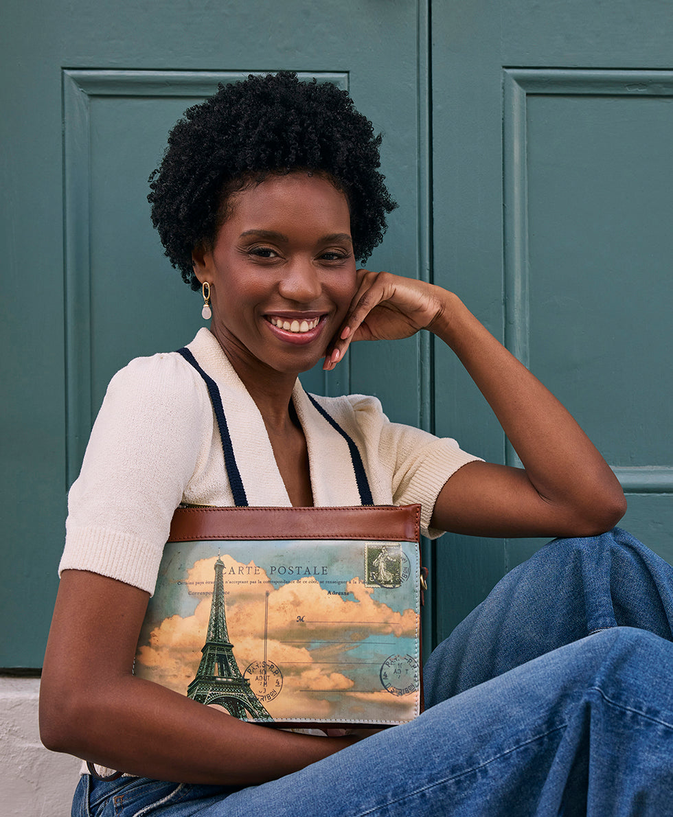 Female - Yvette Clutch Crossbody - Paris Postcard - paris postcard - by Patricia Nash - View 2 of 5